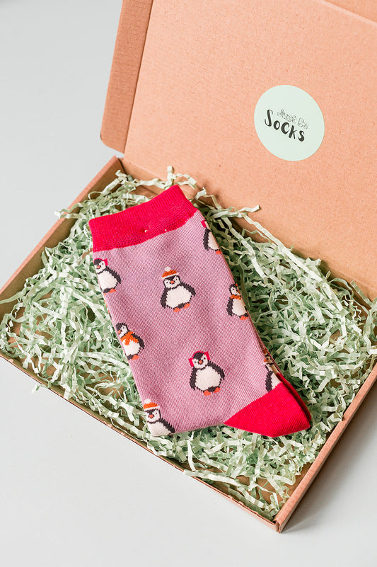 Baby Penguins Socks Mauve