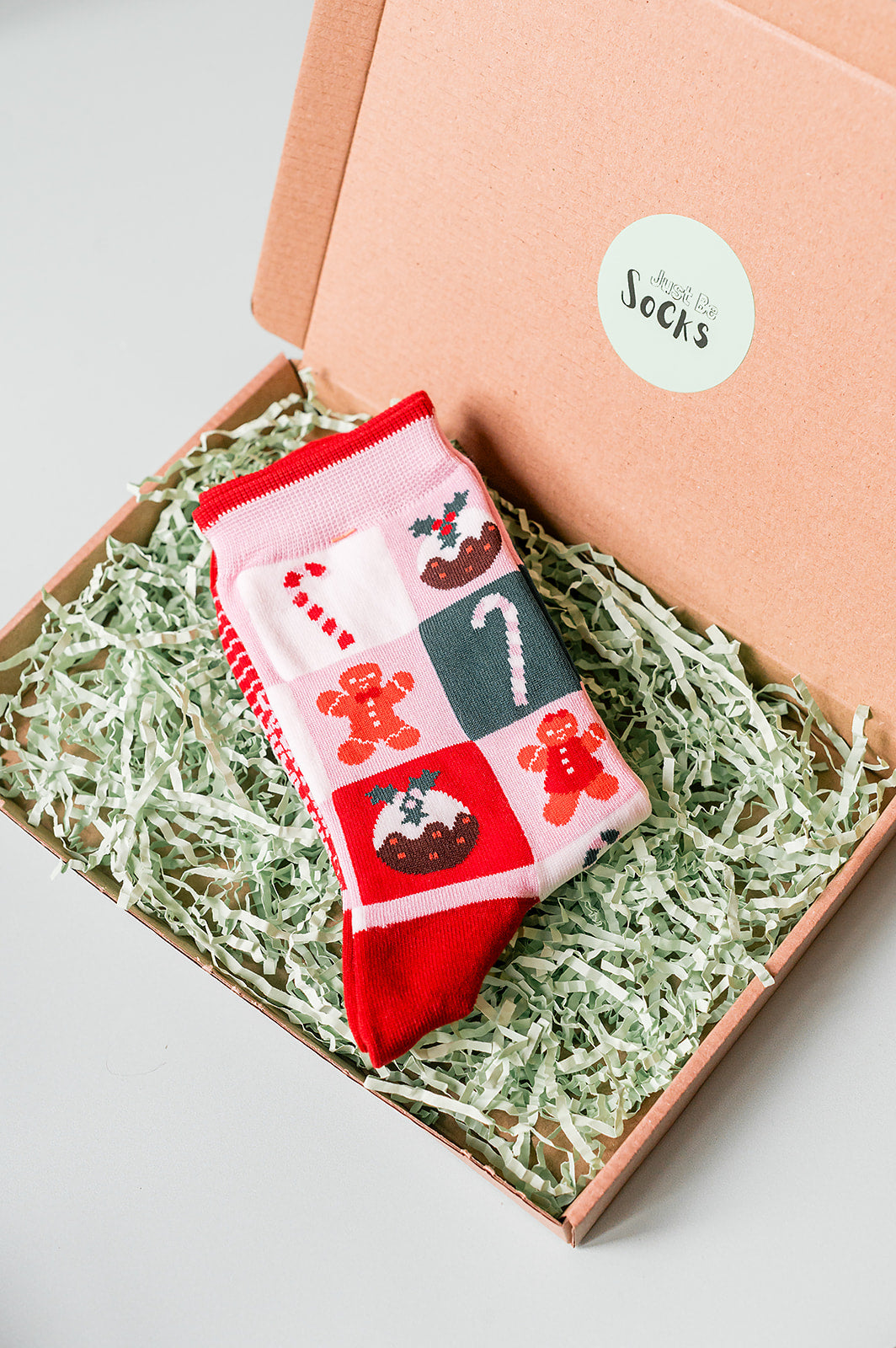 Christmas Sweets Squares Women's Bamboo Socks in Pink/Red
