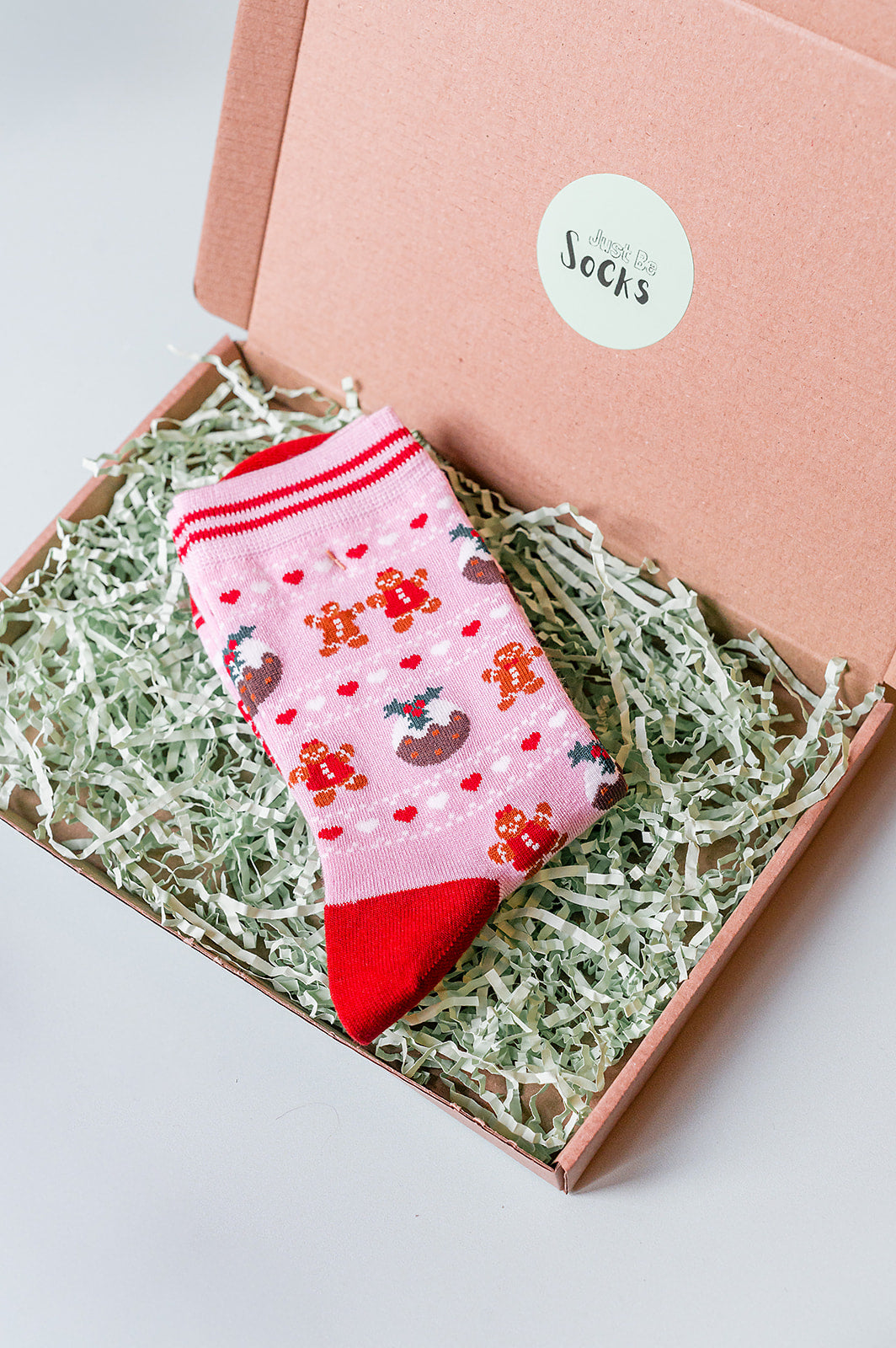 Christmas Pudding & Gingerbread Women's Bamboo Socks in Pink