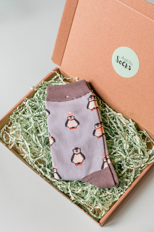 Baby Penguins Socks Powder Blue