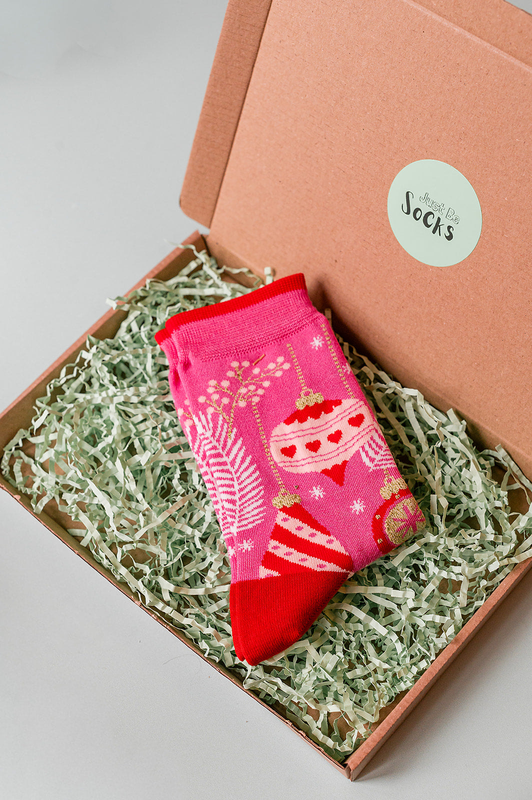 Christmas Baubles Women's Bamboo Socks in Hot Pink