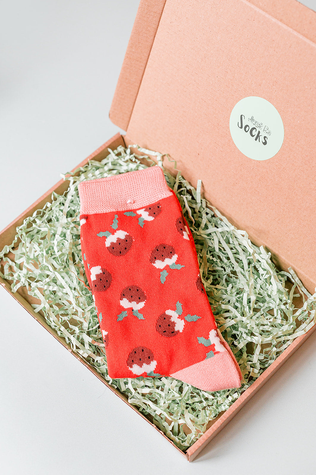 Christmas Puddings Socks Red