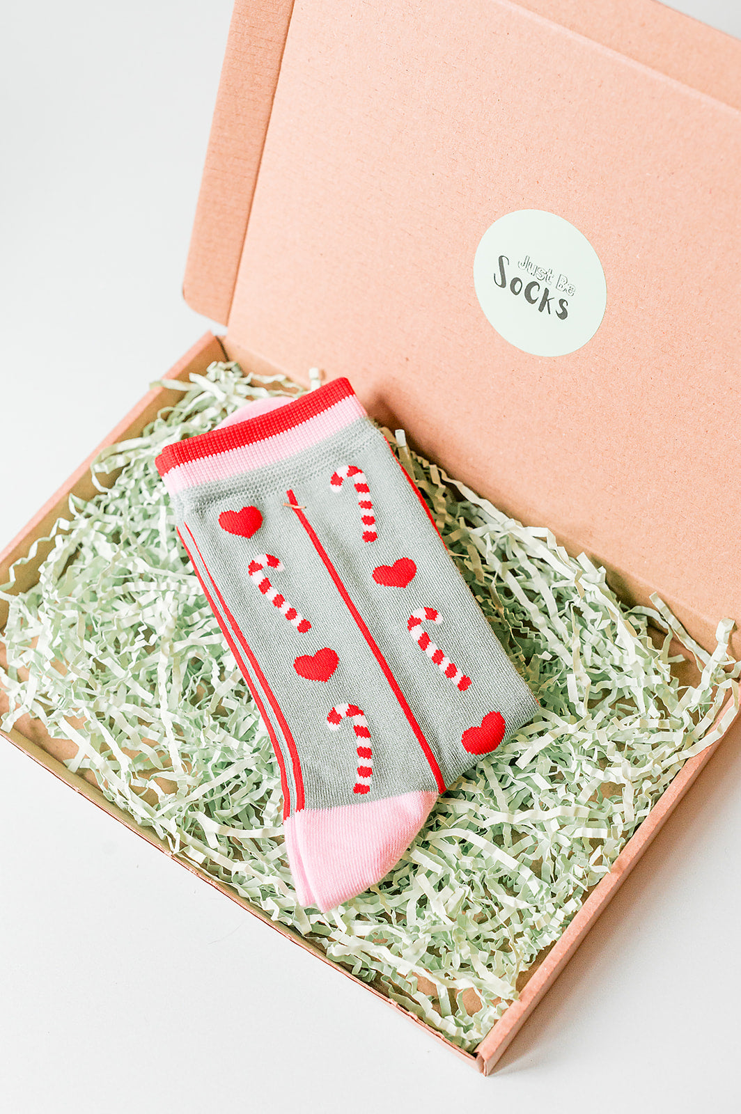 Candy Cane Women's Bamboo Socks in Mint Green