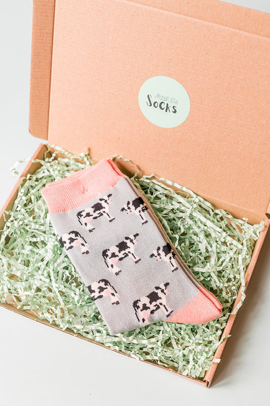 Cows Bamboo Socks Blue | size 4-7