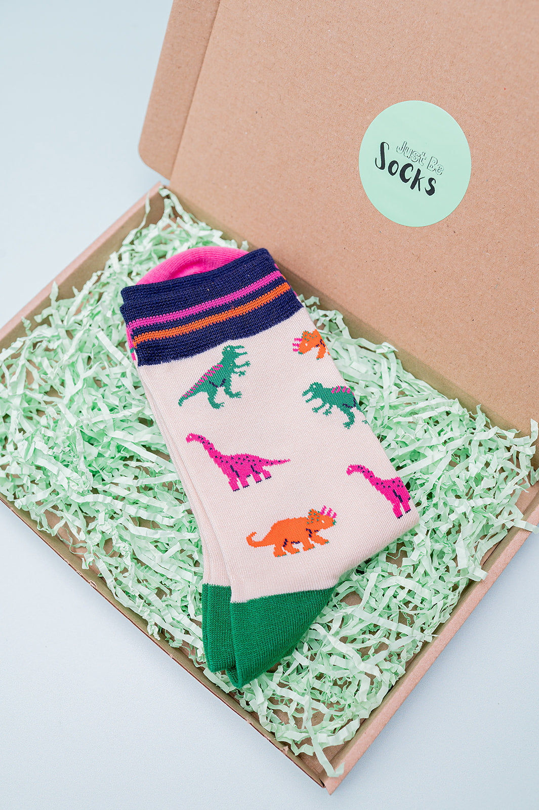 Women's Bamboo Socks - Cream/Multi, Dinosaurs
