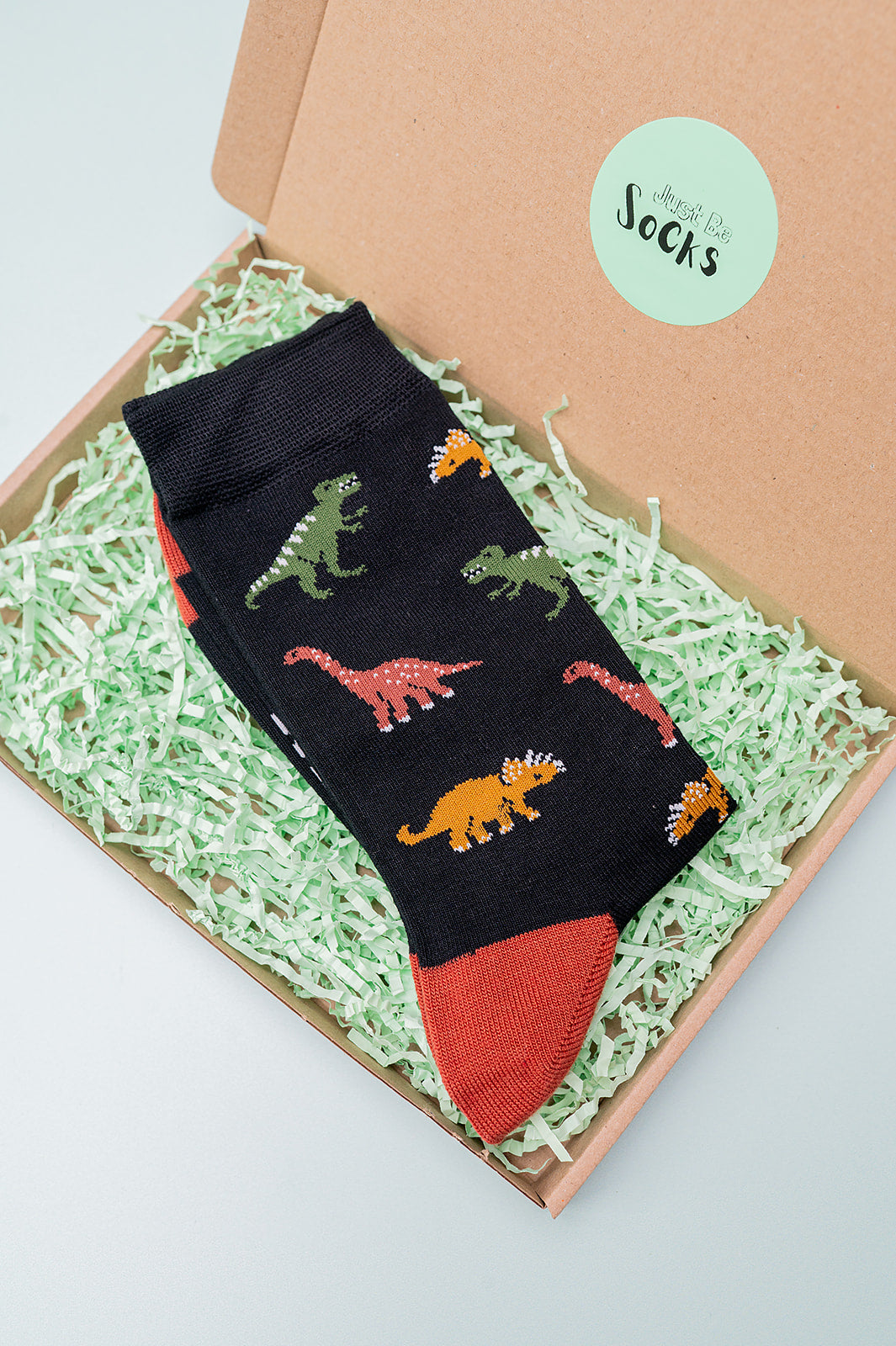 Men's Bamboo Socks - Black, Dinosaurs