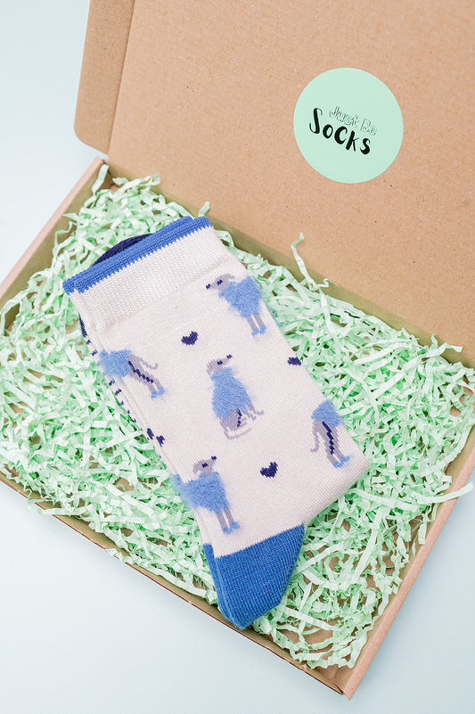 Greyhound Bamboo Fluffy Socks in Cream