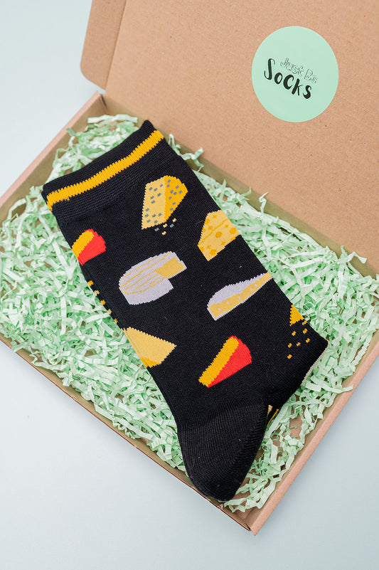 Men's Bamboo Socks - Black, Cheese