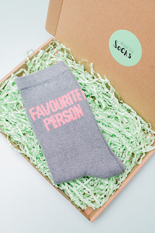 Favourite Person Glitter Socks