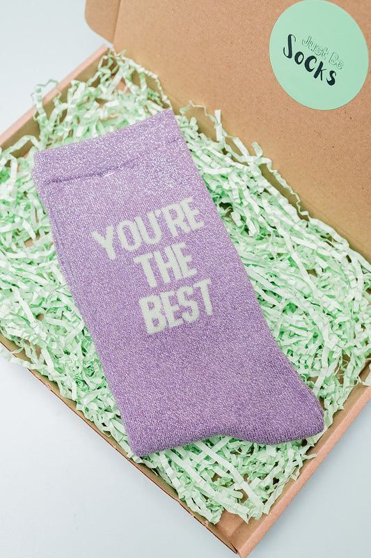 You're the Best Glitter Socks