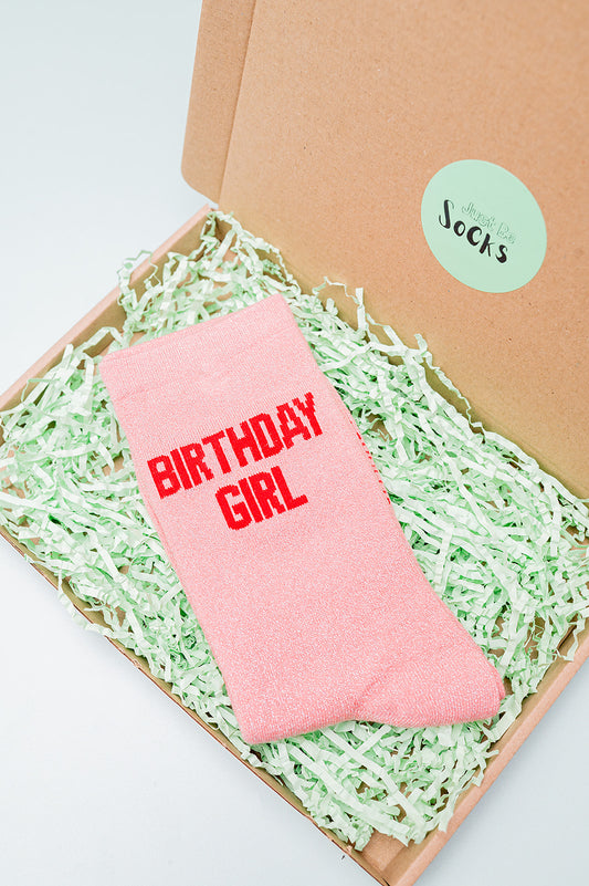 Birthday Girl Glitter Socks