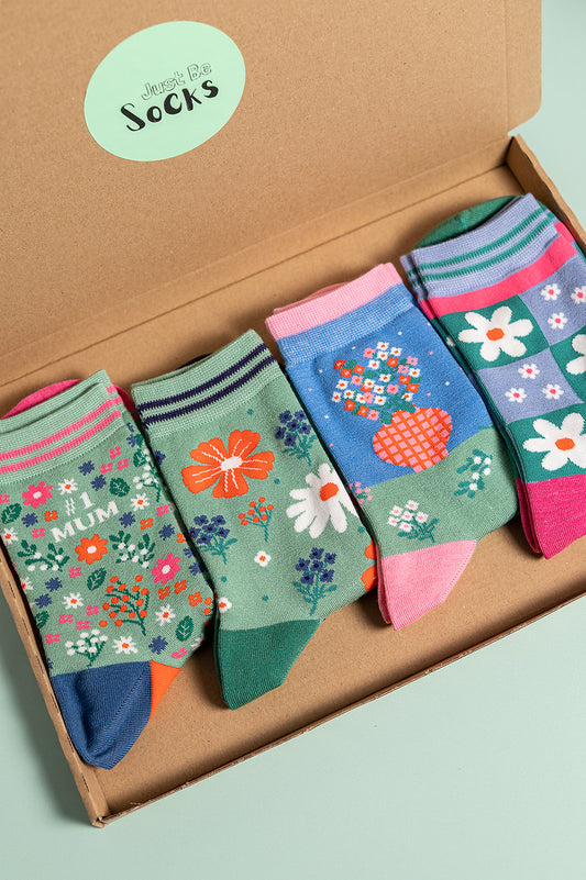 Set/4 Mothers Day bamboo socks letterbox giftbox