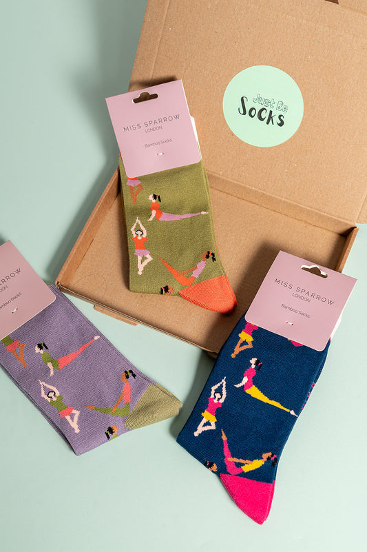 Yoga bamboo socks letterbox gift box