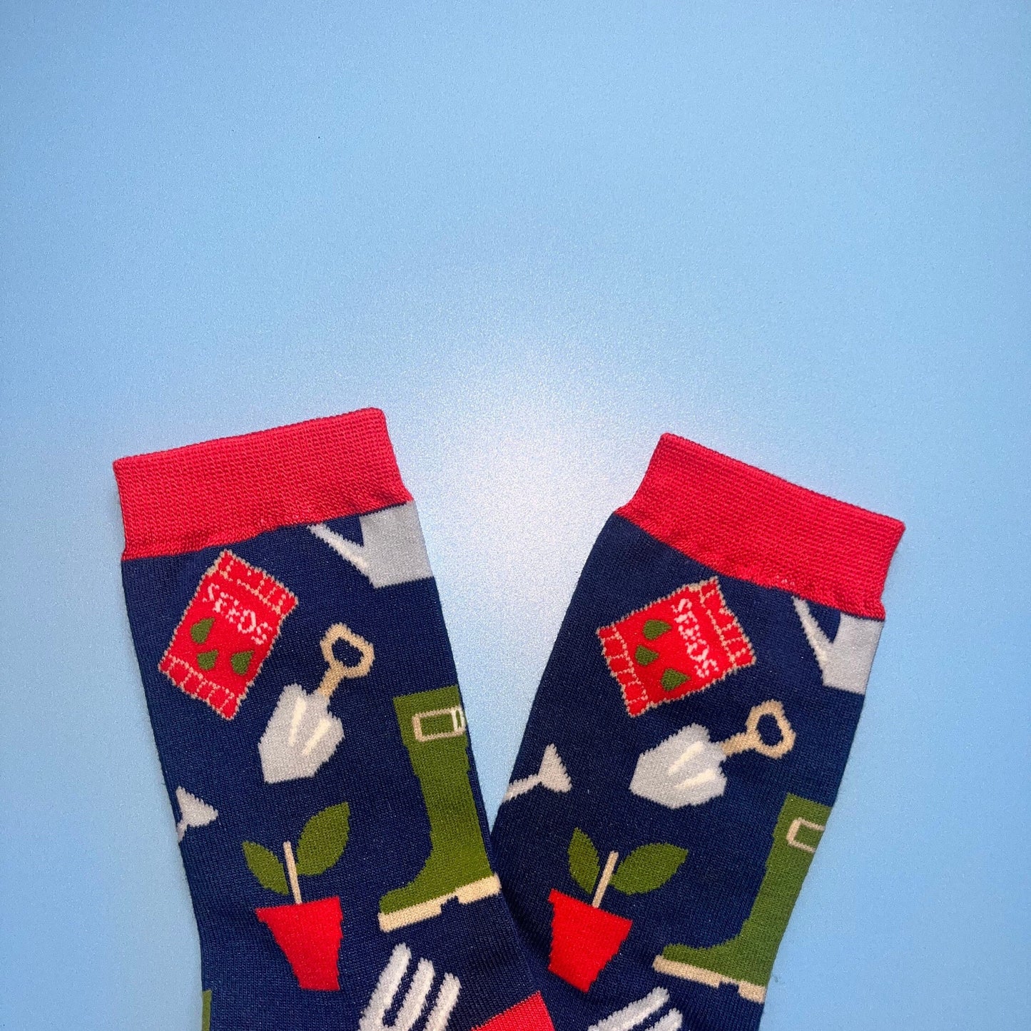 Ladies Gardening Bamboo Socks Blue