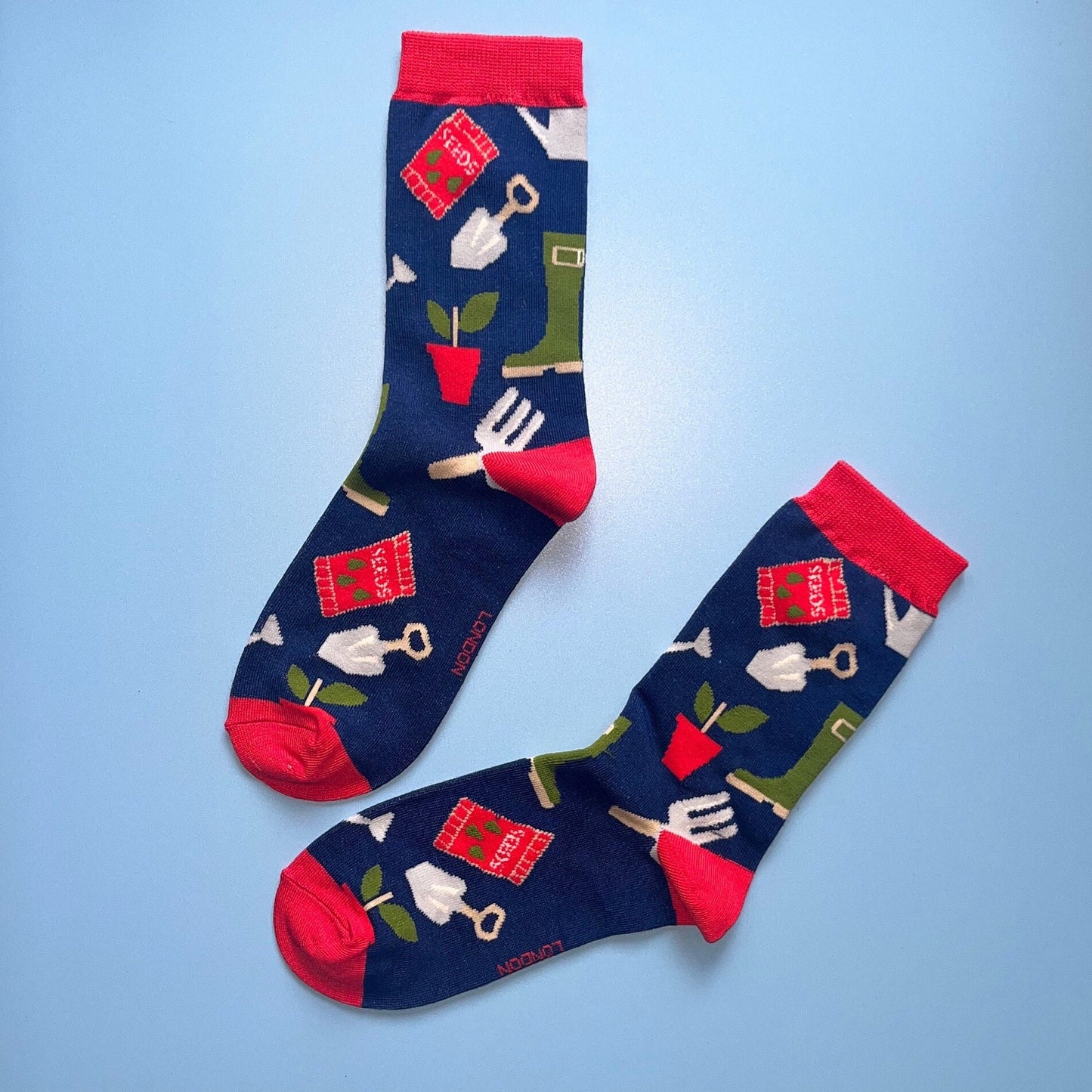 Ladies Gardening Bamboo Socks Blue