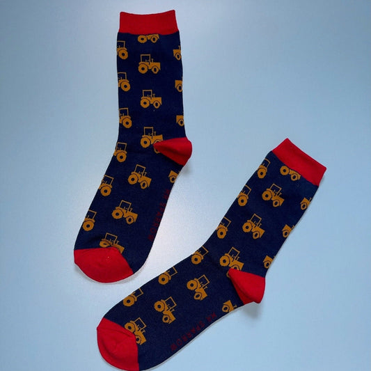 Tractor Bamboo Socks  –  Farmer Gift for Him, Novelty Socks, Christmas or Birthday Gift for Dad or Husband | Size 7-11