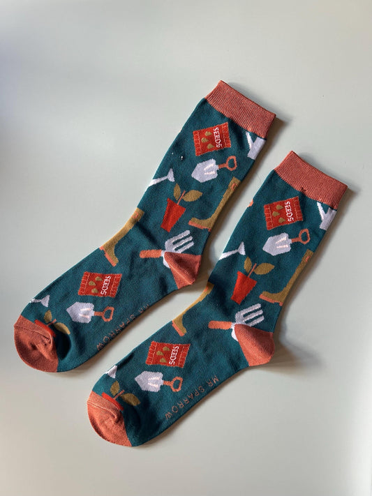 Gardening Bamboo Socks Blue | size 7-11