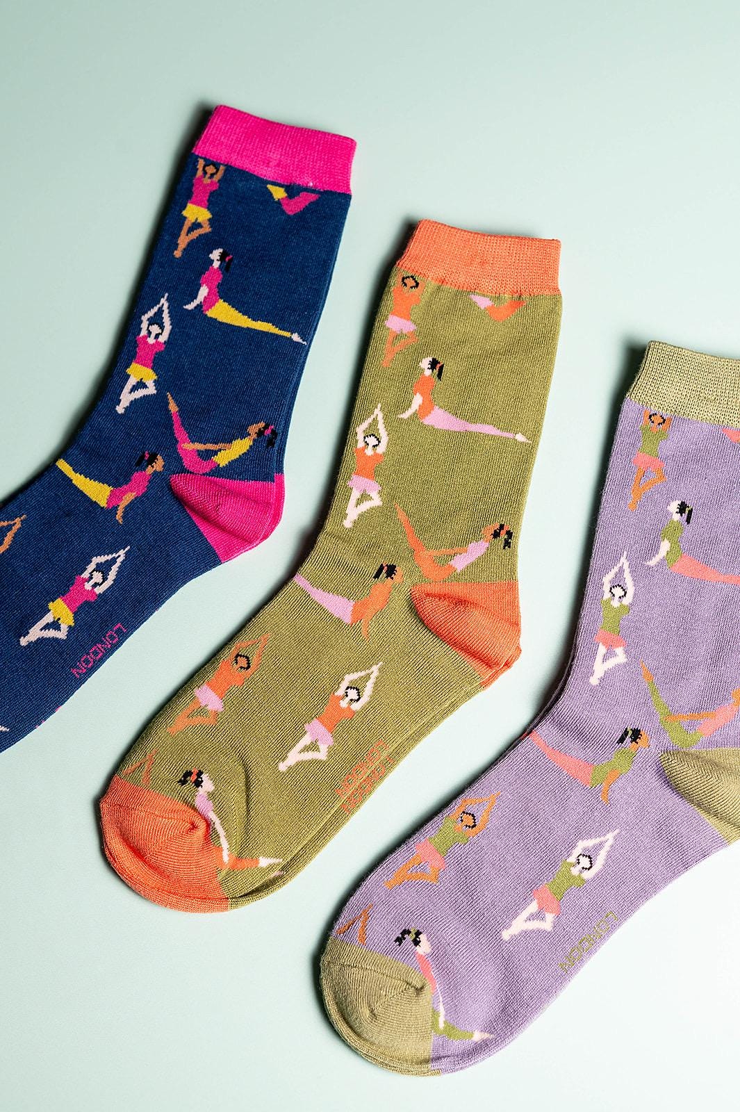 Yoga Bamboo Socks Letterbox Giftset: Ladies Size 4-7, Breathable & Sustainable