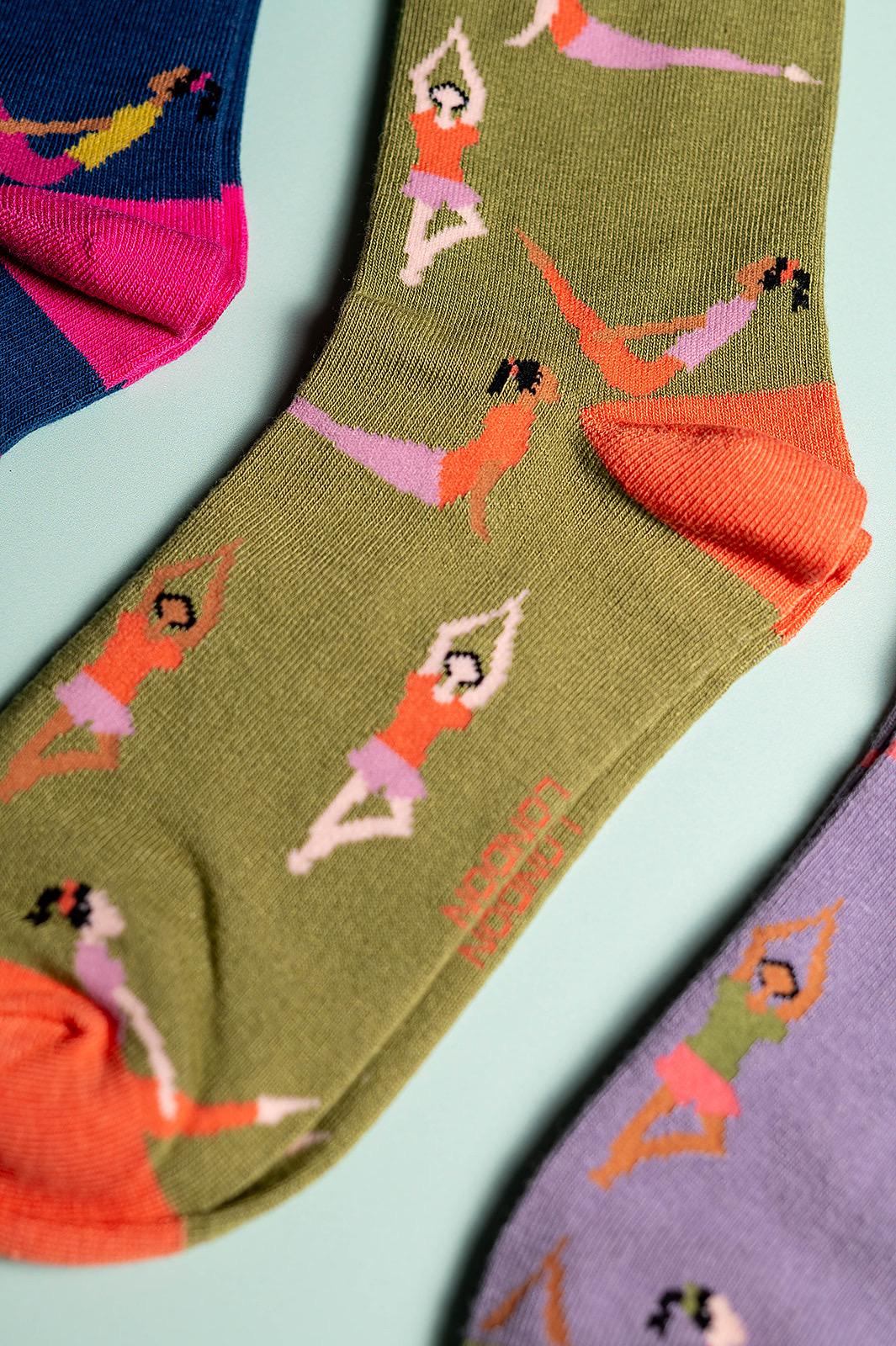 Yoga Bamboo Socks Letterbox Giftset: Ladies Size 4-7, Breathable & Sustainable
