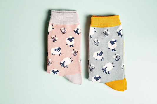 Sheep Bamboo Socks Blue | size 4-7