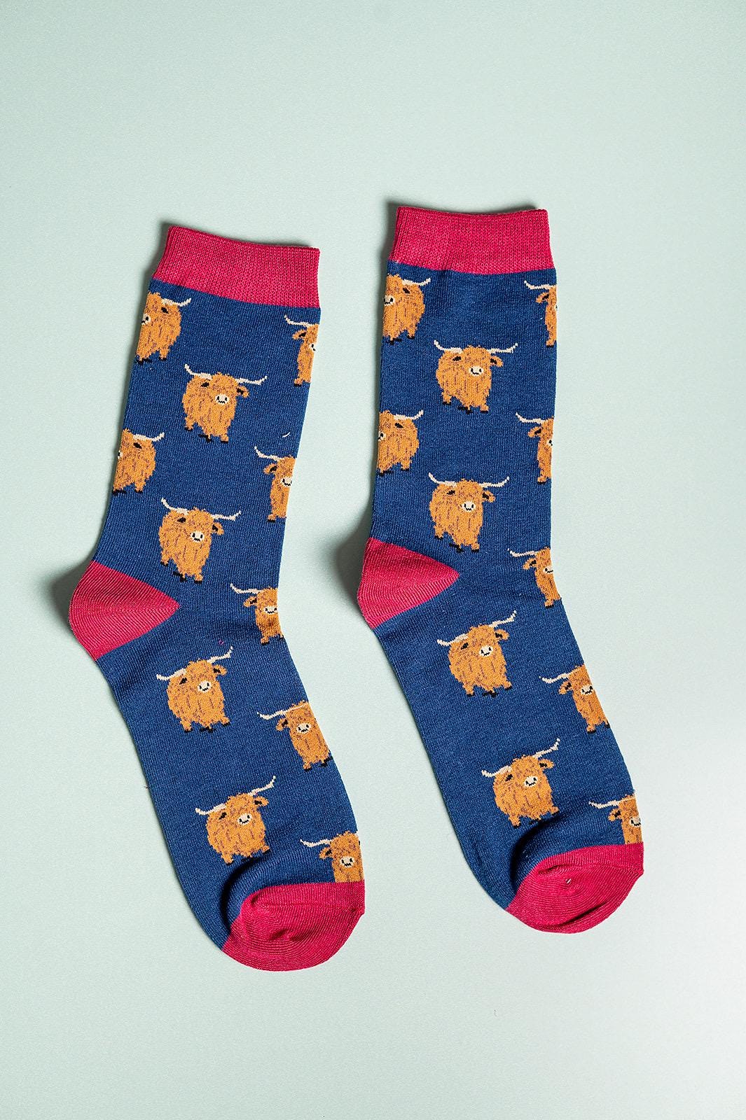 Men’s Highland Cow Bamboo Socks