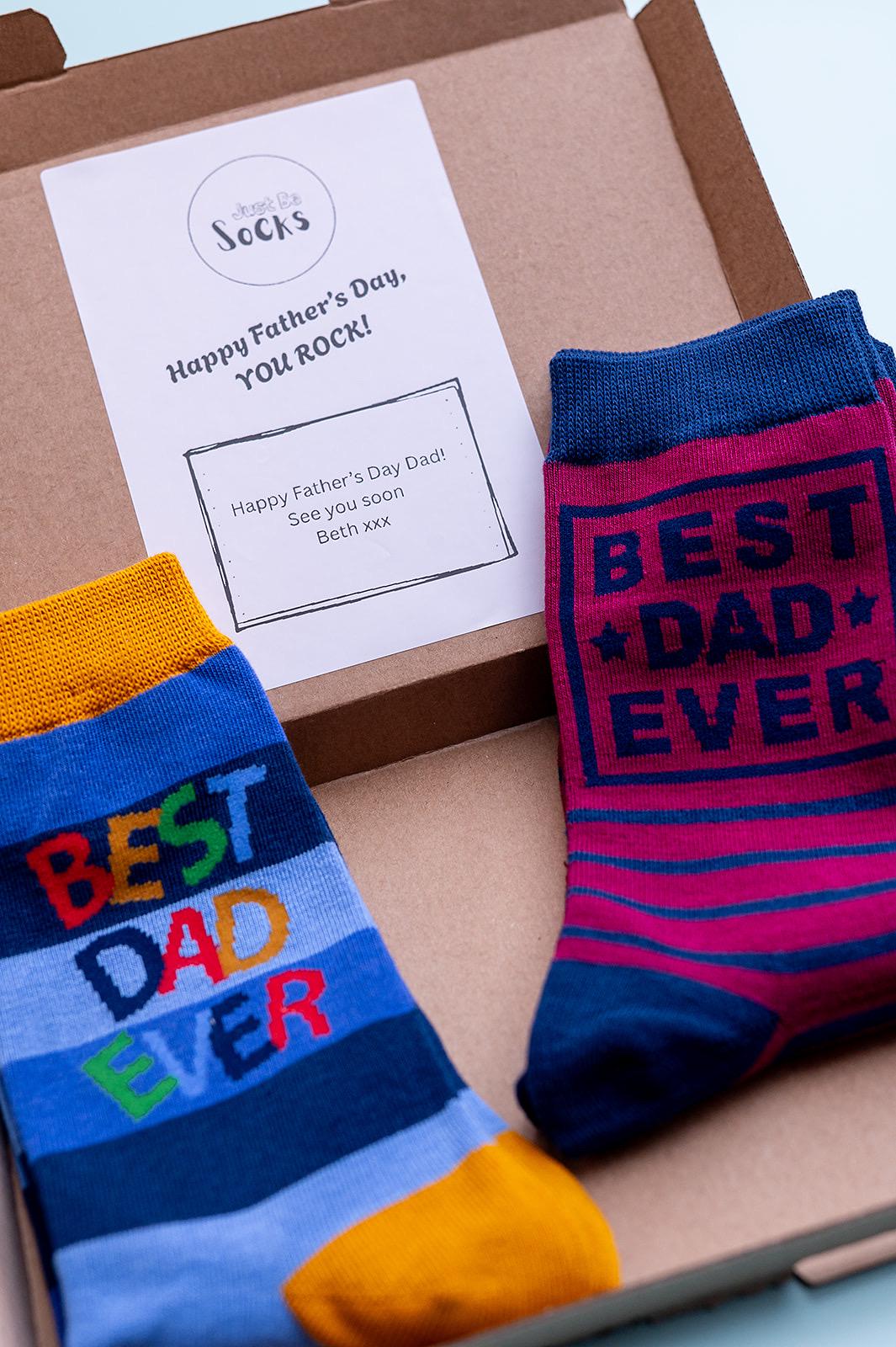Best Dad Bamboo Socks Letterbox Gift with Free Personalised Gift Card