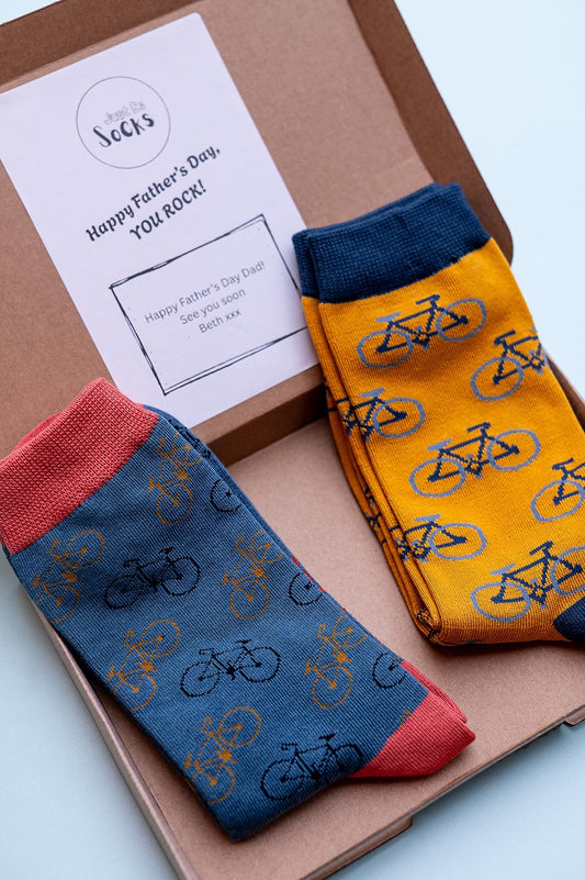Father’s Day Cycling Bamboo Socks Letterbox Gift with Free Personalised Gift Card