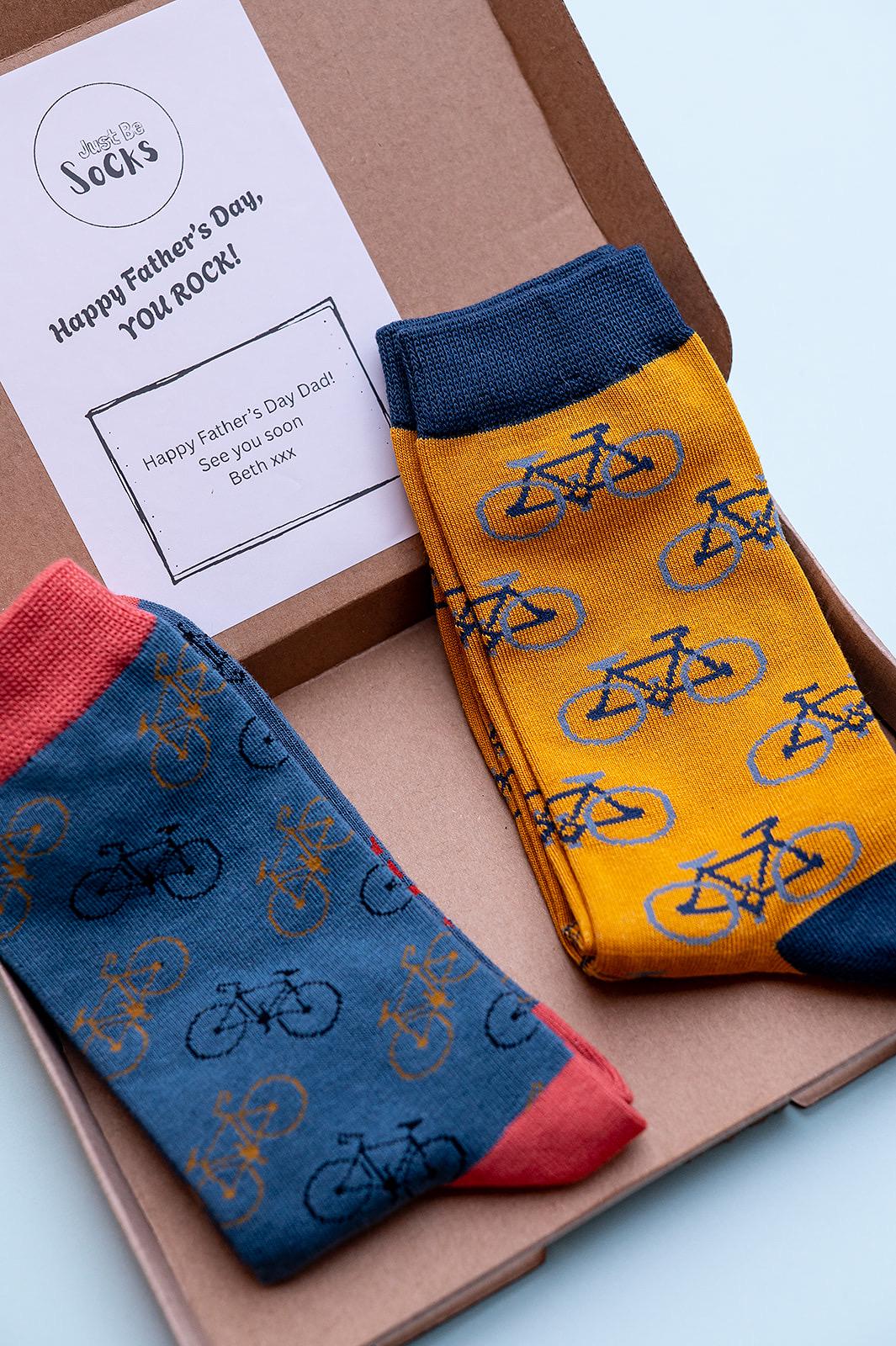 Father’s Day Cycling Bamboo Socks Letterbox Gift with Free Personalised Gift Card