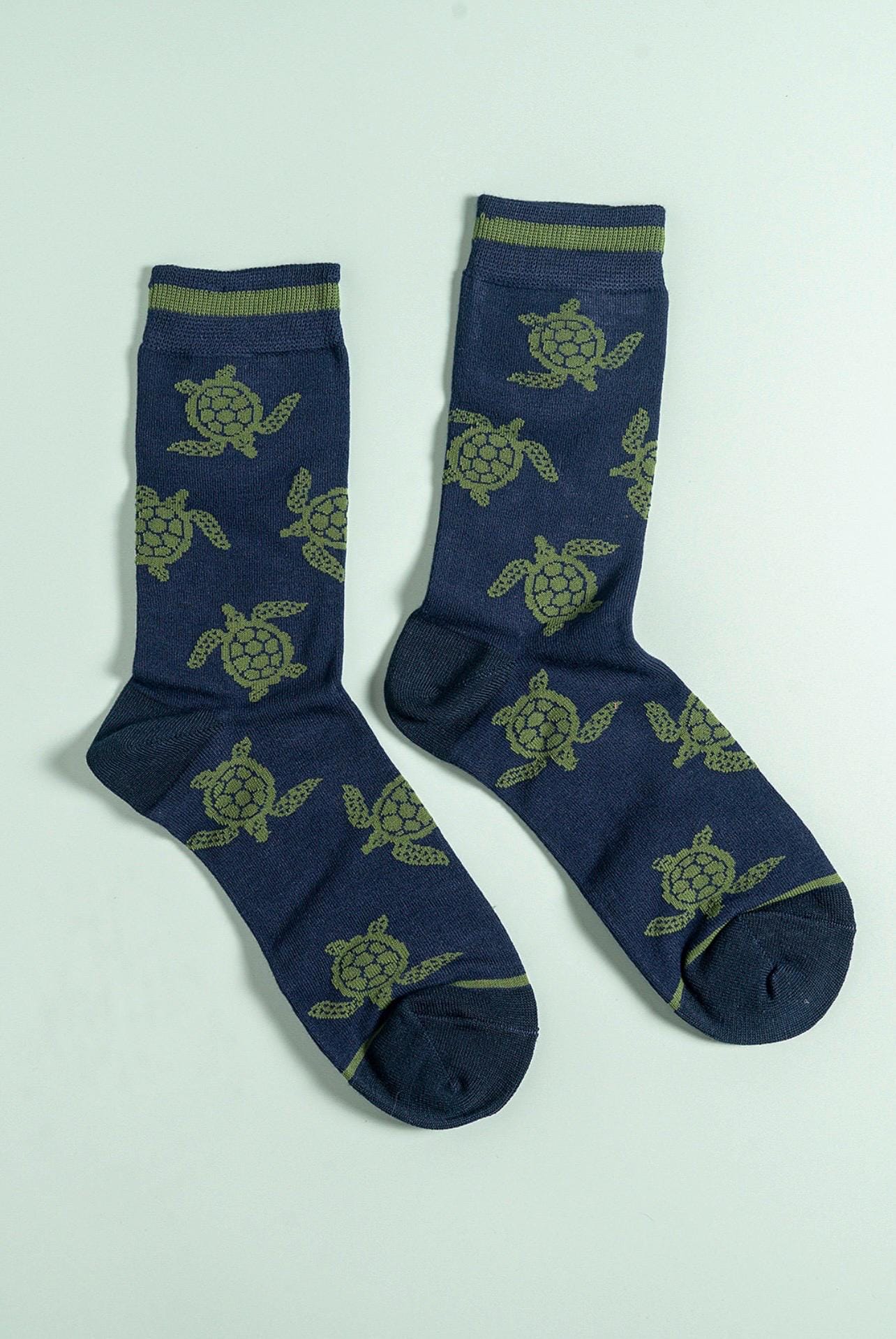 Turtle Bamboo Socks Gift, Letterbox Gift for Him, Eco Friendly Gift