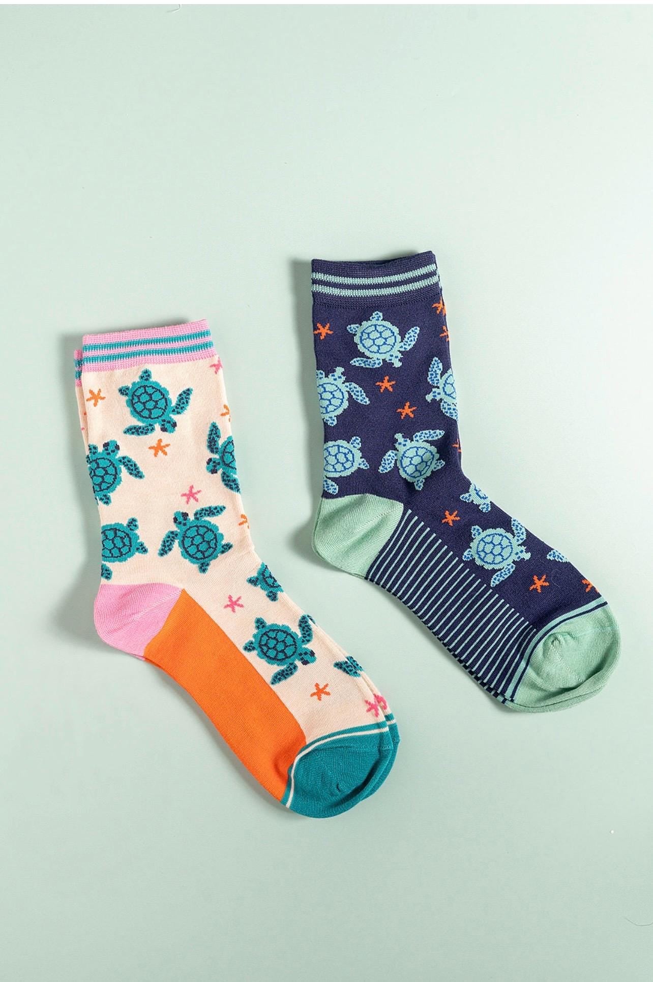 Turtle Bamboo Socks Letterbox Giftset | size 4-7