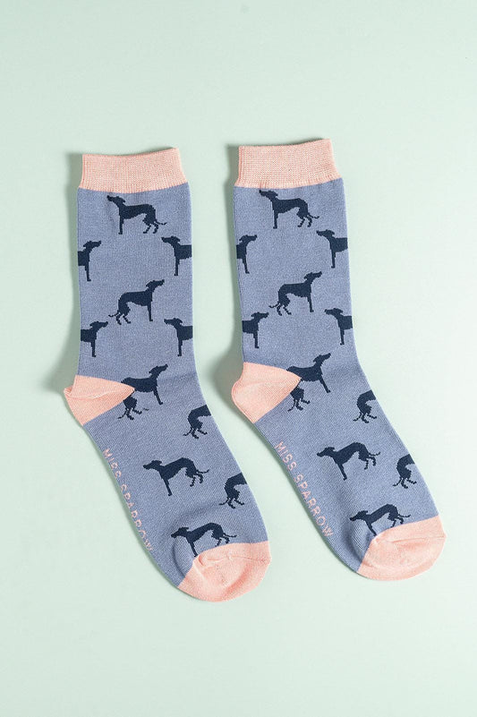Greyhound Bamboo Socks Navy | Size 4-7