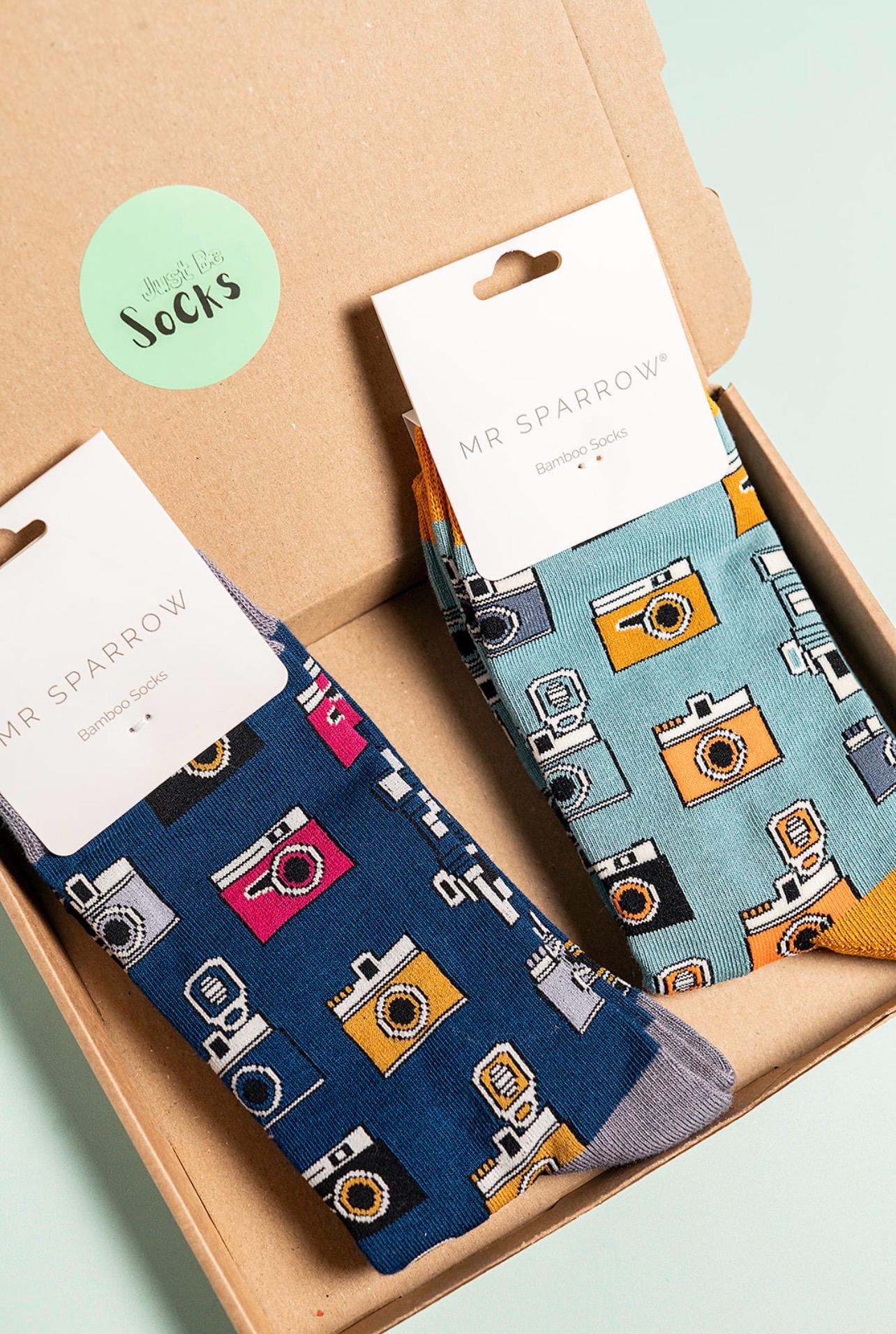 Mens Bamboo Socks Cameras | Photographer Letterbox Giftbox