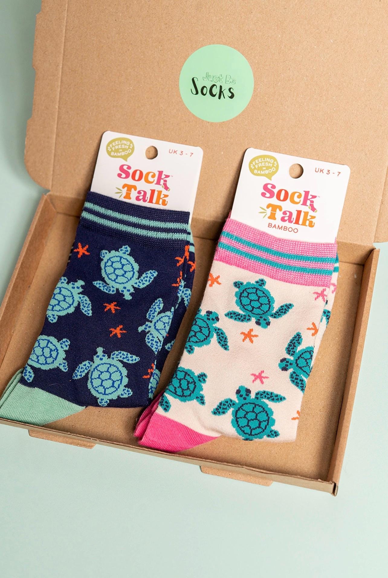 Turtle Bamboo Socks Letterbox Giftset | size 4-7