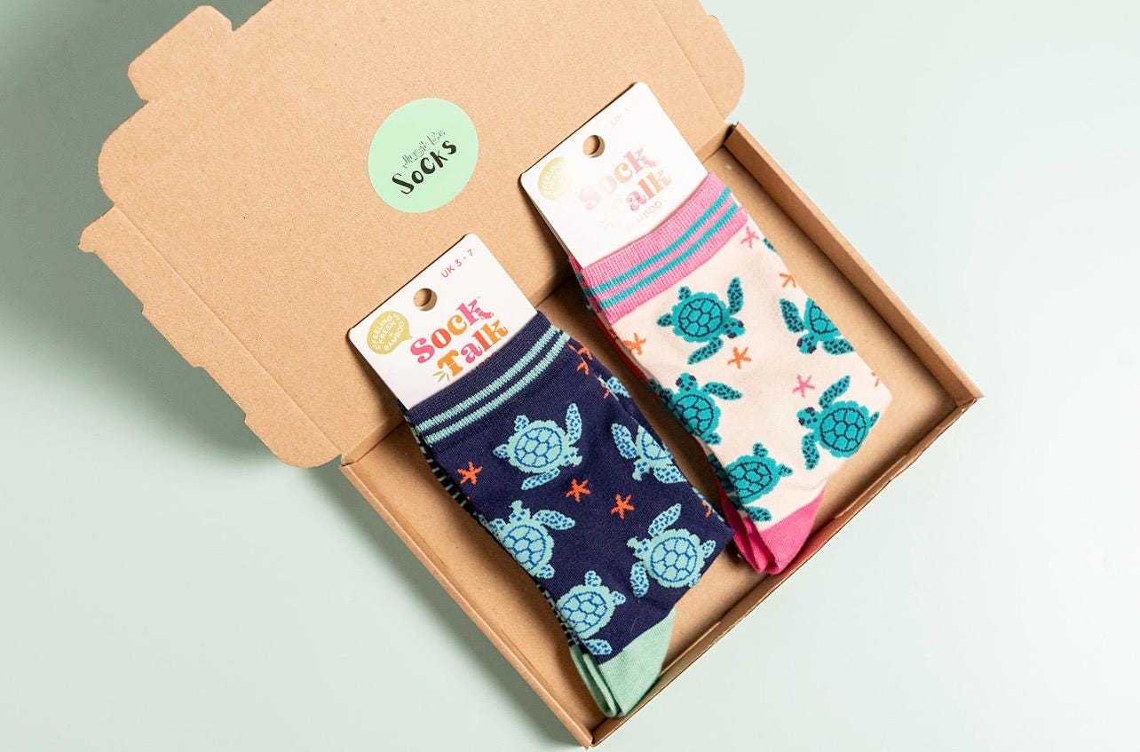 Turtle Bamboo Socks Letterbox Giftset | size 4-7