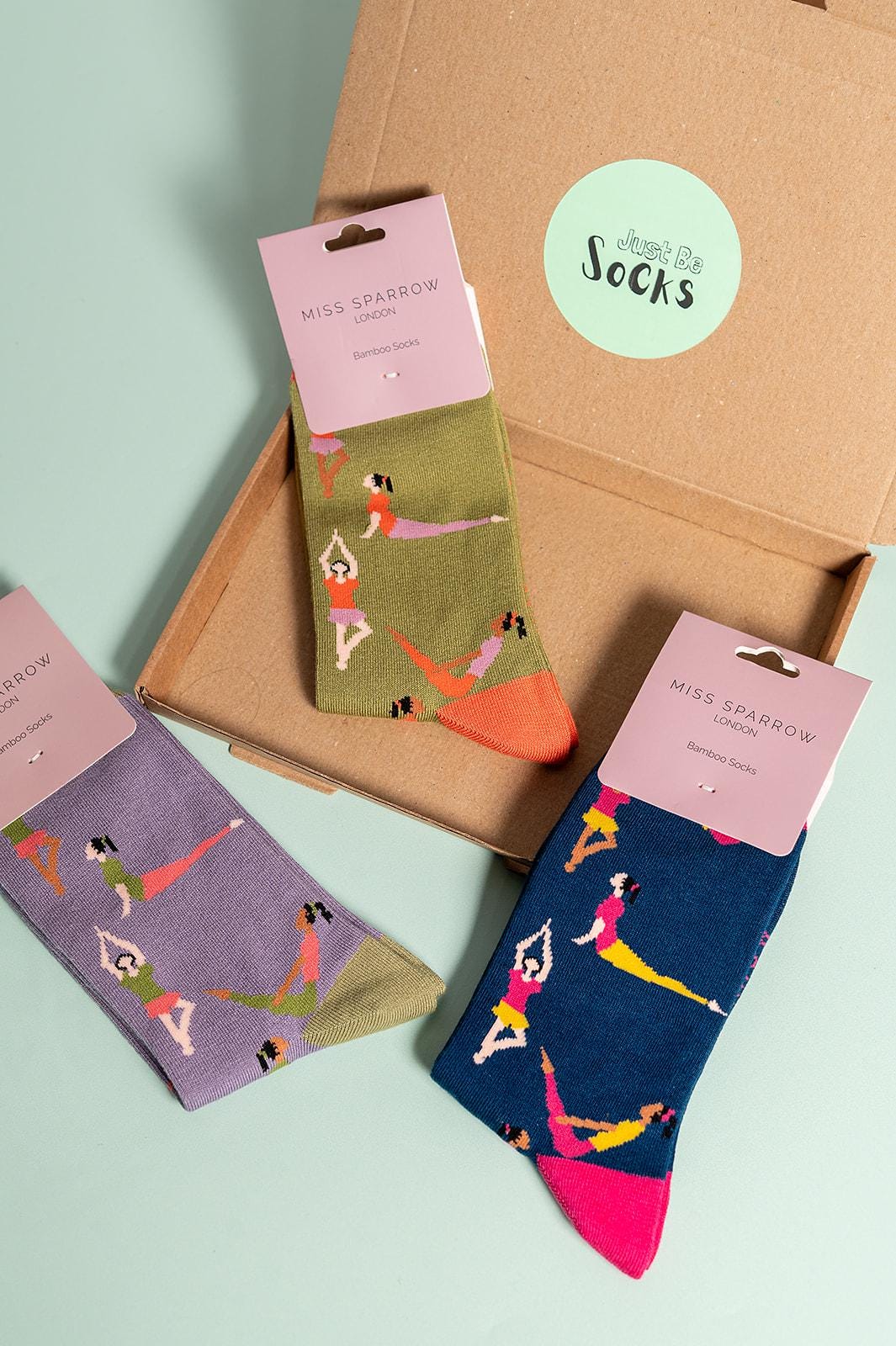 Yoga Bamboo Socks Letterbox Giftset: Ladies Size 4-7, Breathable & Sustainable